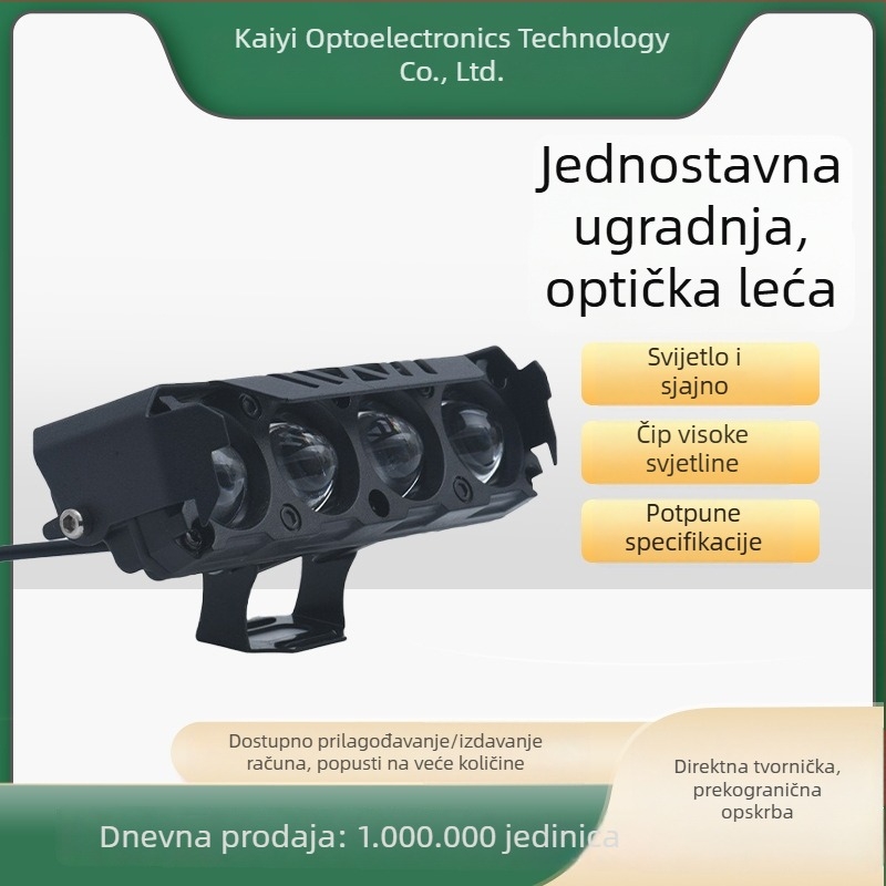LED reflektor za električni trokolni motocikl — snažno bijelo svjetlo i efekt mijenjanja boje uz bljesak