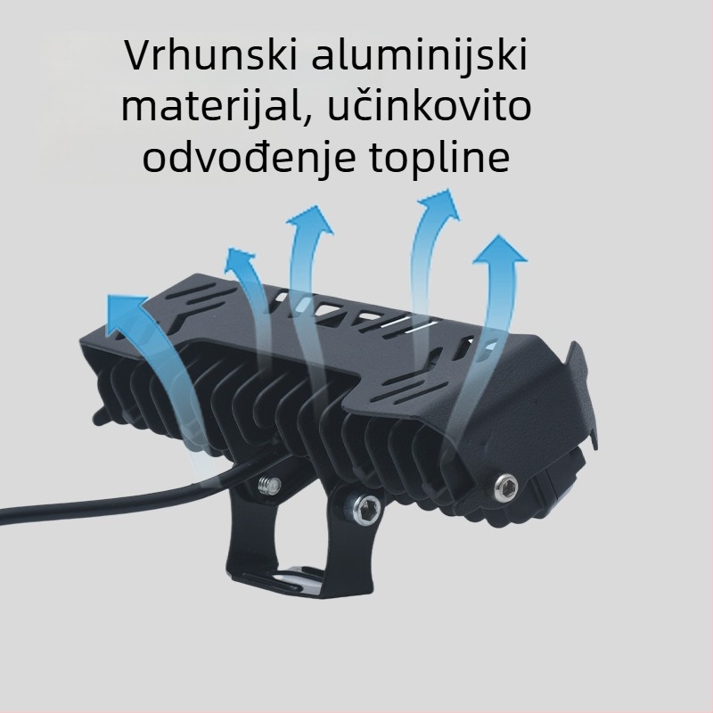 LED reflektor za električni trokolni motocikl — snažno bijelo svjetlo i efekt mijenjanja boje uz bljesak