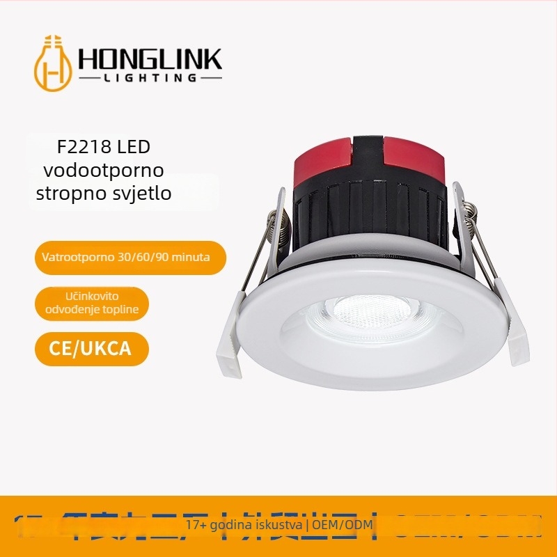 Ugrađeni LED downlight za hotelske plafone, anti-sjaj, vodootporan za kupaonicu