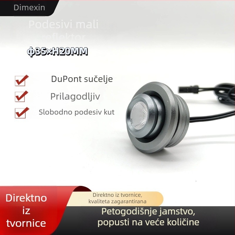 Ugradbeni LED reflektor niskonaponski DC12/24V s prilagodljivim kutovima za hodnike i dnevne sobe