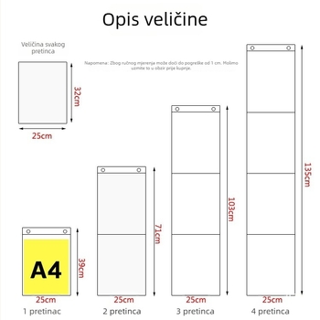 Prozirna viseća torba za izlaganje dječjih crteža, A4