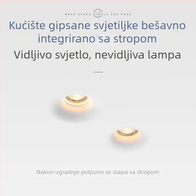 Ugradbeni spota od gipsa za dnevni boravak, bez glavne rasvjete i bez okvira