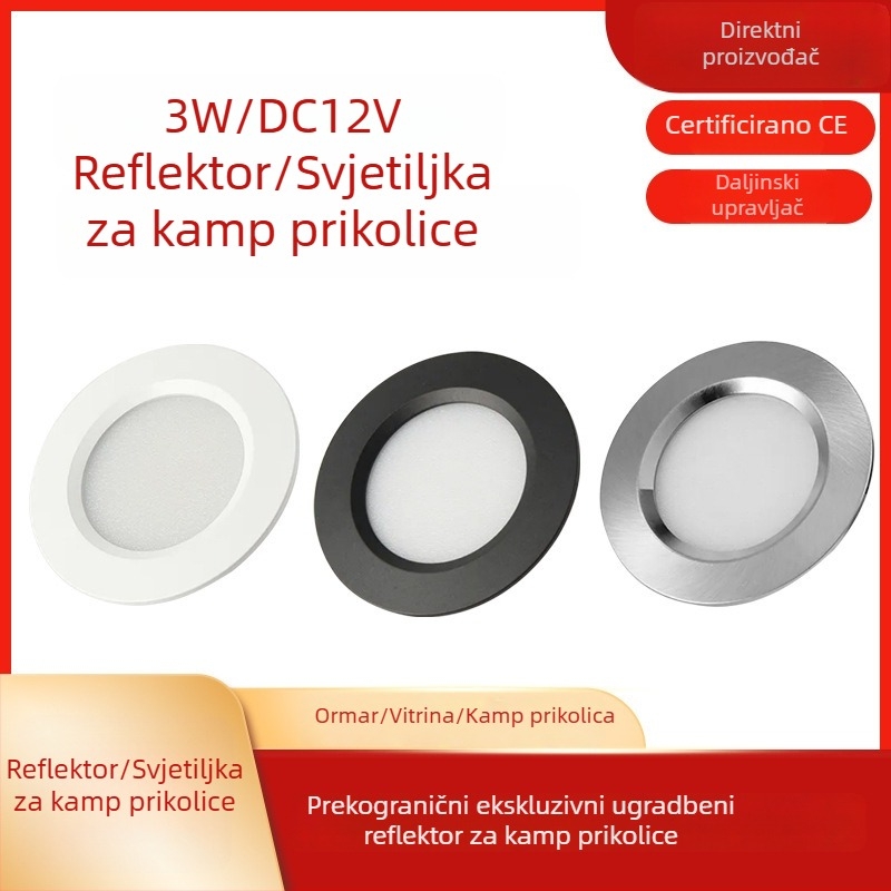 LED svjetlo za ormarić – ugrađeno svjetlo za garderobu, 12V–24V, aluminijsko kućište, 2700–6500K, CE certifikat, kuhinja i kupaonica