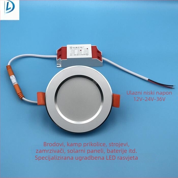 AC/DC 12V-24V integrirani LED downlight, niskonaponski, za marine i kamp-kuće (RV), ugrađeni LED svjetlo u otvor, ultra jarko
