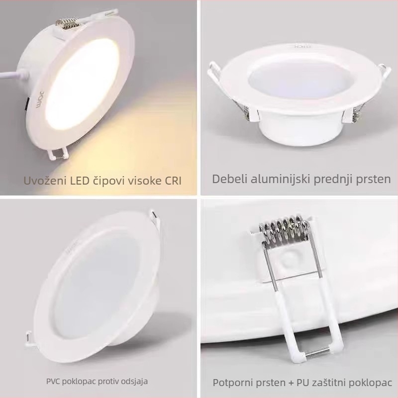 Jiamei LED ugrađeni downlight za strop, za trgovine i restorane, aluminijsko kućište, 5W–18W, skrivena ugradnja