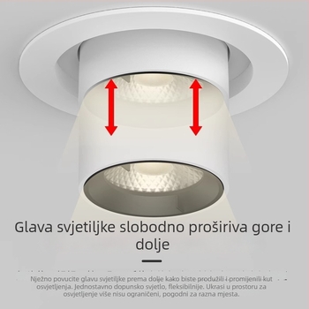 Ugrađeni reflektor, lampica s nosom slona, svjetiljka za nakit, Bulls Eye svjetiljka, LED svjetlo s kompletnim spektrom, podesivi proširivi kut