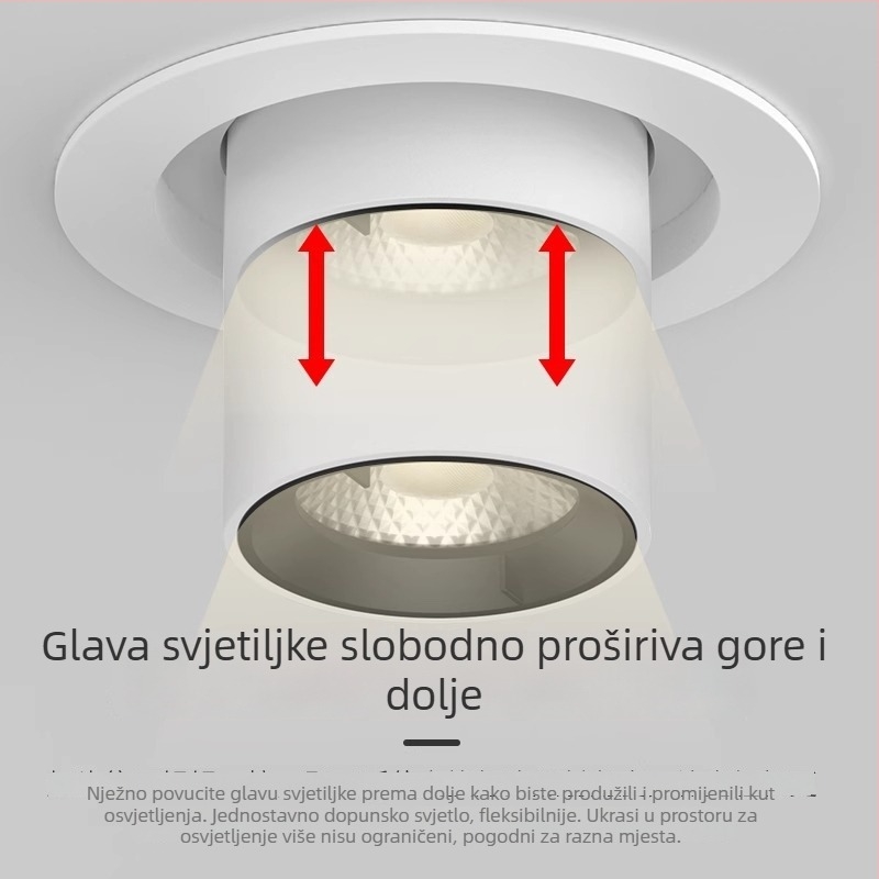 Ugrađeni reflektor, lampica s nosom slona, svjetiljka za nakit, Bulls Eye svjetiljka, LED svjetlo s kompletnim spektrom, podesivi proširivi kut