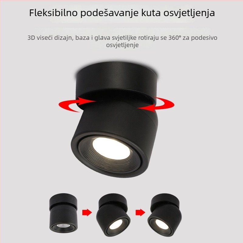 Inteligentna svjetiljka za površinsku montažu s prilagodljivim kutem i anti-zamagljivanjem, makaron dizajn, za dnevni boravak