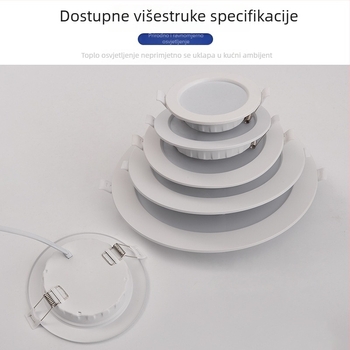 Izuzetno tanak LED stropni downlight, ugrađen, otvor 7,5 cm, pogodan za kućnu i poslovnu upotrebu, dnevni prostor spot bez središnjeg svjetla