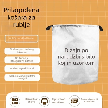 Sklopivi koš za rublje, moderan platneni koš, 38×44 cm, za kupaonicu ili studentski dom