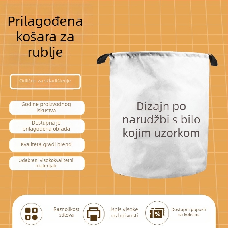 Sklopivi koš za rublje, moderan platneni koš, 38×44 cm, za kupaonicu ili studentski dom