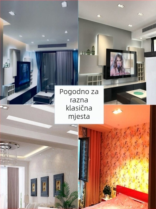 Crni kvadratni ugrađeni COB LED dvostruki reflektor za hodnik