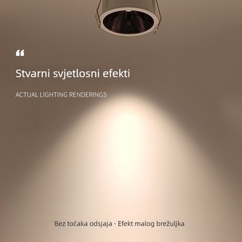 Ugradni COB spot svjetlo s anti-glare, uski rub, podesiv kut, stropno osvjetljenje za dnevni boravak