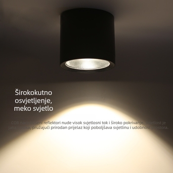 Vodootporno vanjsko LED COB svjetlo s površinskom montažom, pogodna za izloge trgovina, balkone, terase i hotelske nadstrešnice