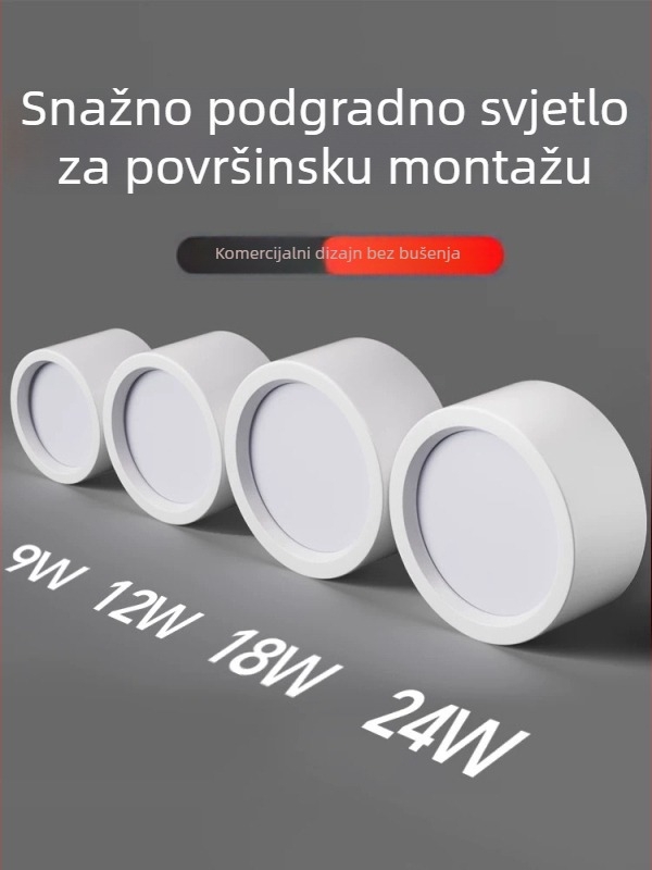 Uredska viseća LED downlight, 6 inča bez otvora za montažu, 8 inča stropni downlight