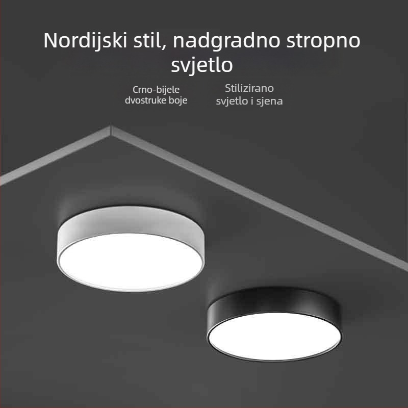 Površinski montirano kružno LED downlight za plafon, ultra-tanki dizajn, za hodnik i ulaz