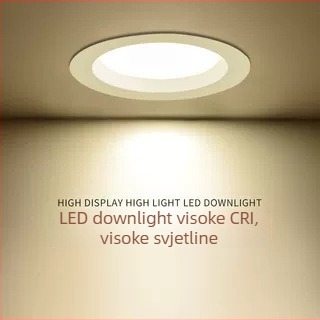LED ugrađeno downlight u strop, visok CRI ≥90, topla bijela 3000K, otvor 75–90 mm, aluminijsko kućište, pogodno za trgovine odjećom