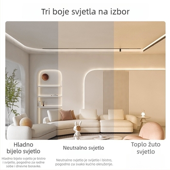 Ugrađeno LED linearno svjetlo s rešetkom i okruglim reflektorom za dnevni boravak, zidno osvjetljenje za pranje zida, protiv zasljeplivanja
