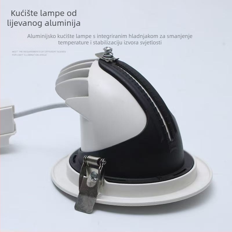 Ugrađeni LED stropni spot za komercijalne trgovine odjeće, wall-washer osvjetljenje, podesiv kut, 30W
