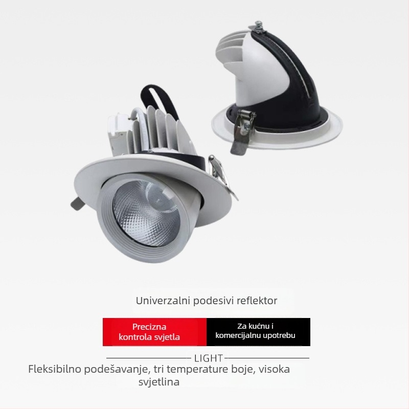 Ugrađeni LED stropni spot za komercijalne trgovine odjeće, wall-washer osvjetljenje, podesiv kut, 30W