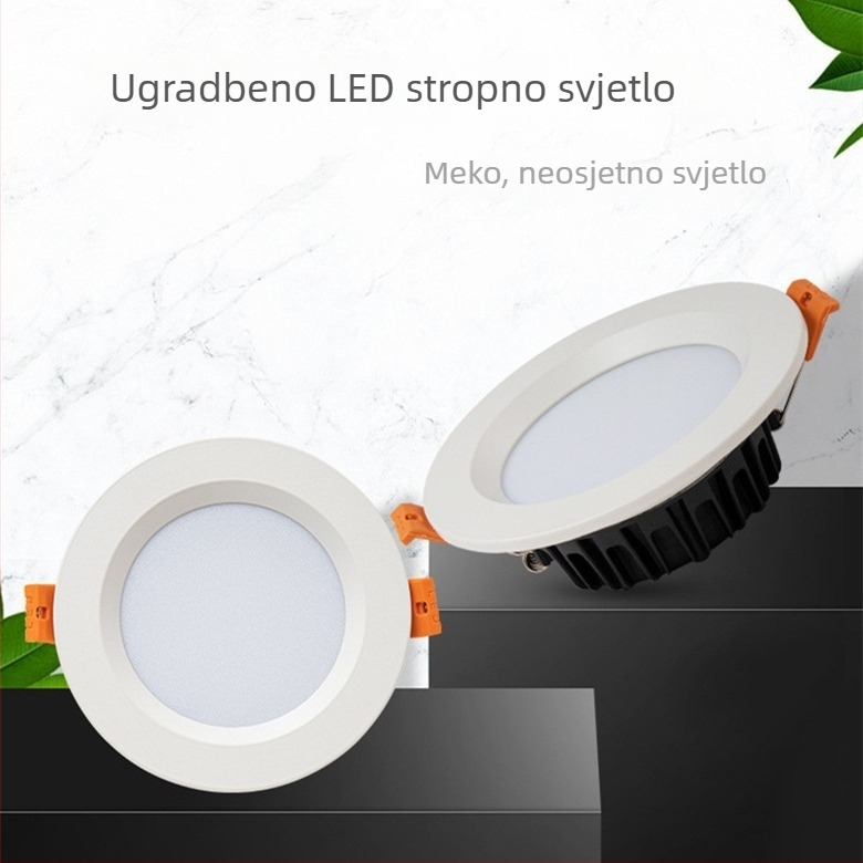 LED ugrađeni downlight za strop s Triac dimmingom, otpornost na vlagu, regulirana svjetlost za hotele, barove i KTV