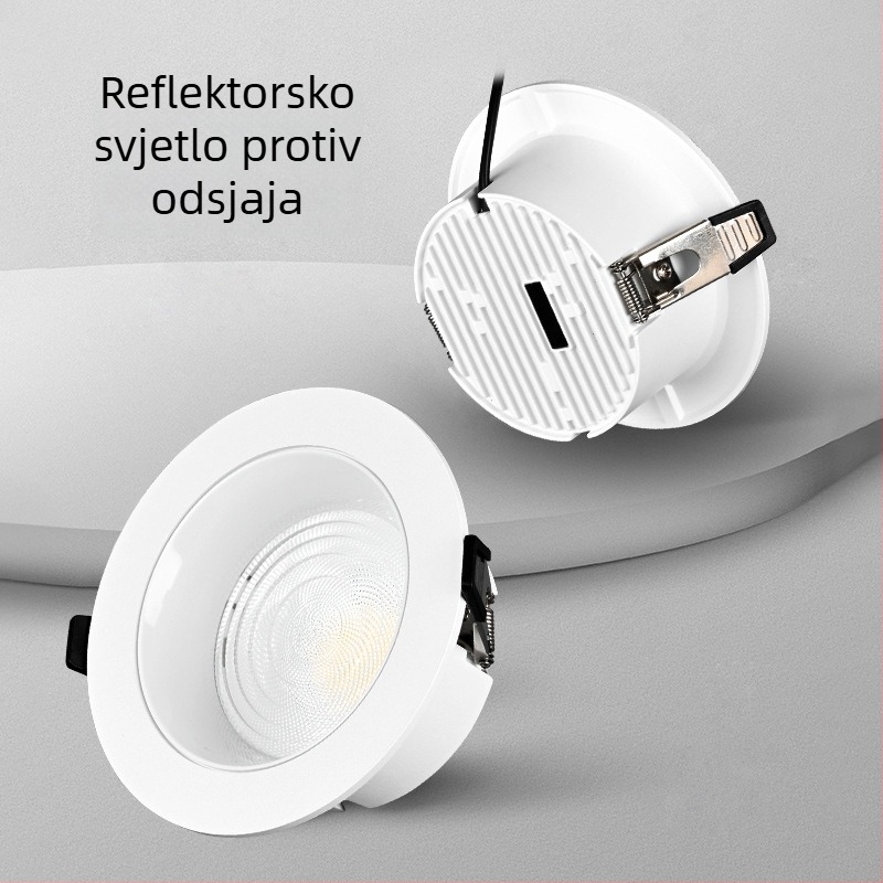 Ultra-tanki LED ugrađeni downlight, 9–12W, dnevni boravak, hodnik ili spavaća soba, aluminijsko kućište, 3000K/4000K/6500K