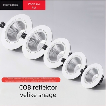 Ugradena LED stropna svjetiljka, unutarnji spot s anti-glare, skriveni downlight za komercijalne prostore, 6000K bijela, 16–20W, aluminij
