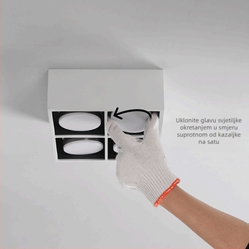 LED dnevno svjetlo – kvadratno kućište svjetla, površinsko montirano downlight, svjetlo s mrežom, 3000K topla bijela, aluminijski spoj