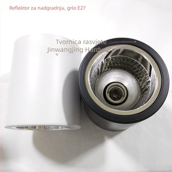 Tradicionalni površinski LED downlight s E27 utičnicom — veličine 3,5in, 4in, 5in, 6in, 8in; bez bušenja otvora; s visećim kabelom