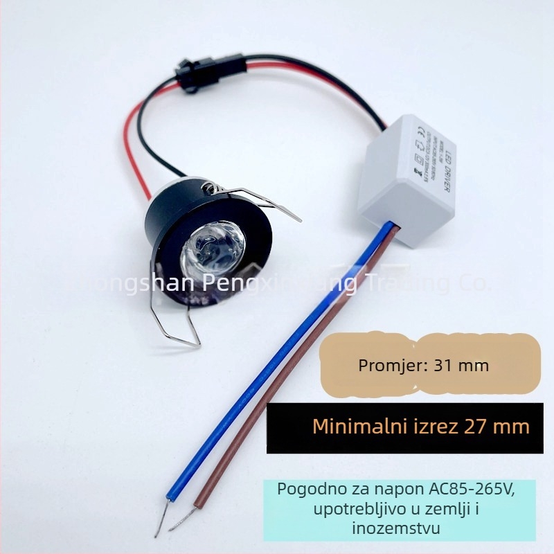 Mini Bull's Eye LED spot za izložbene prostore i vinske ormariće, ugradni, 12–24V DC