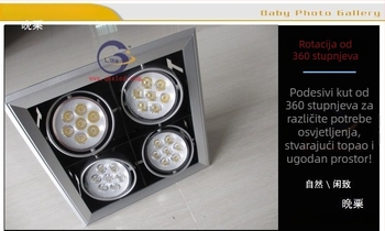 LED ugradbeni reflektori s četiri glave, dvostruko skriveni downlightovi, pet i šest glava kvadratnih i pravokutnih tipova