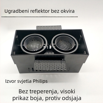 Tvornicki prilagođeni dvostruki COB LED ugradni spot svjetlo s mrežom protiv odsjaja u obliku pčelinje saće, bez okvira