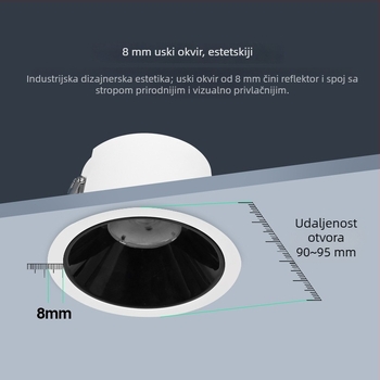 Izuzetno tanak LED spot za plafon - ugrađeni downlight, anti-glare Bull's Eye rasvjeta