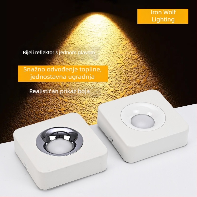 Ultra-tanki LED spot za površinsku montažu, anti-glare, četveroglavni kvadratni stropni downlight za dnevni boravak i spavaću sobu
