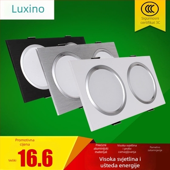 LED dvostruki downlight za ugrađivanje u strop s pravokutnom rešetkom