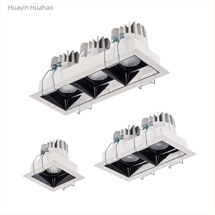 LED ugradno svjetlo s anti-refleksnim učinkom, dvostruka glava, 10W/20W/30W, kvadratna rešetka za dnevnu sobu