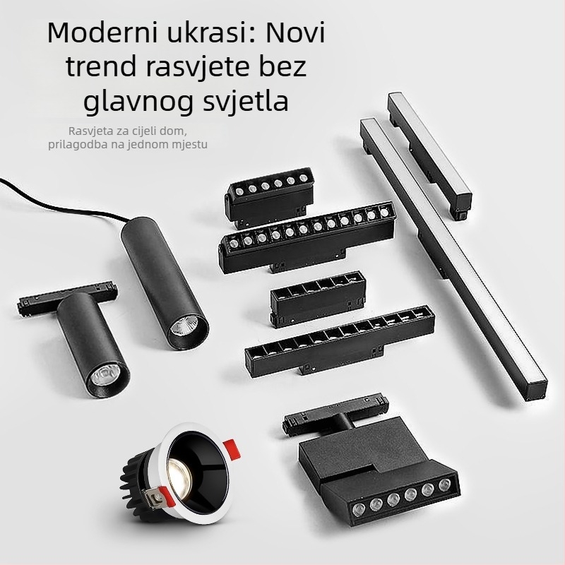 LED linearni magnetski profil za strop, ugrađene spot svjetiljke za pranje zida, aluminijsko kućište