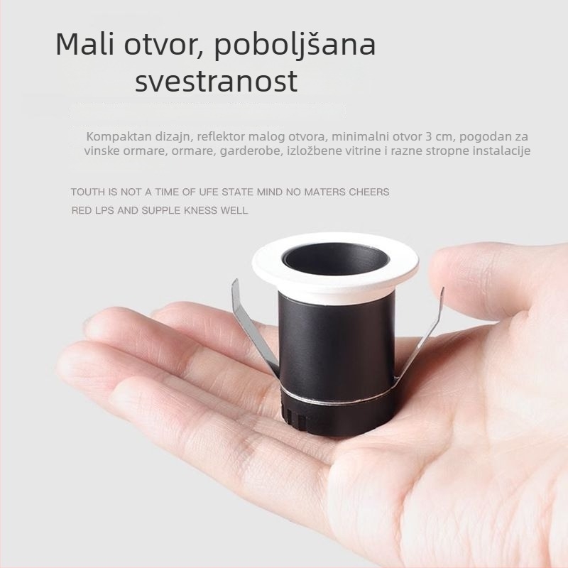 Ugrađena LED mini spot svjetiljka sa uskim rubom za vitrine i vinske ormariće, otvor 6 cm, efekt zvjezdadanog neba