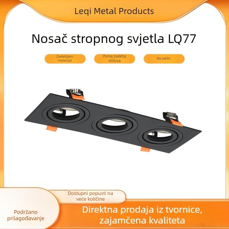 LED dvostruka ugrađena stropna svjetiljka, pravokutni otvor 16×8, dvostruki red downlight