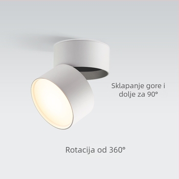 LED spot za plafon s punim spektrom, površinska montaža, bez bušenja, dnevni boravak i hodnik