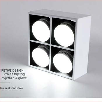 LED downlight na površini za dnevni boravak i hodnik, kvadratni dvostruki stropni reflektor