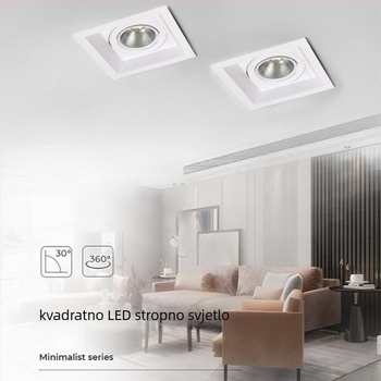 ETL-certificiran COB kvadratni stropni downlight s rešetkom, 5W, dimabilno, za trgovinu odjeće