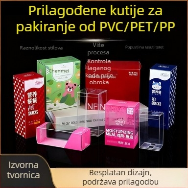 Prilagodljiva prozirna PVC kutija za pakiranje s otiskom, mat PP sklopiva kutija i PET plastična kutija