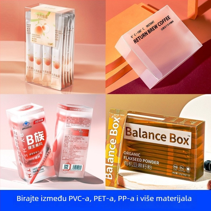 Prilagodljiva prozirna PVC kutija za pakiranje s otiskom, mat PP sklopiva kutija i PET plastična kutija