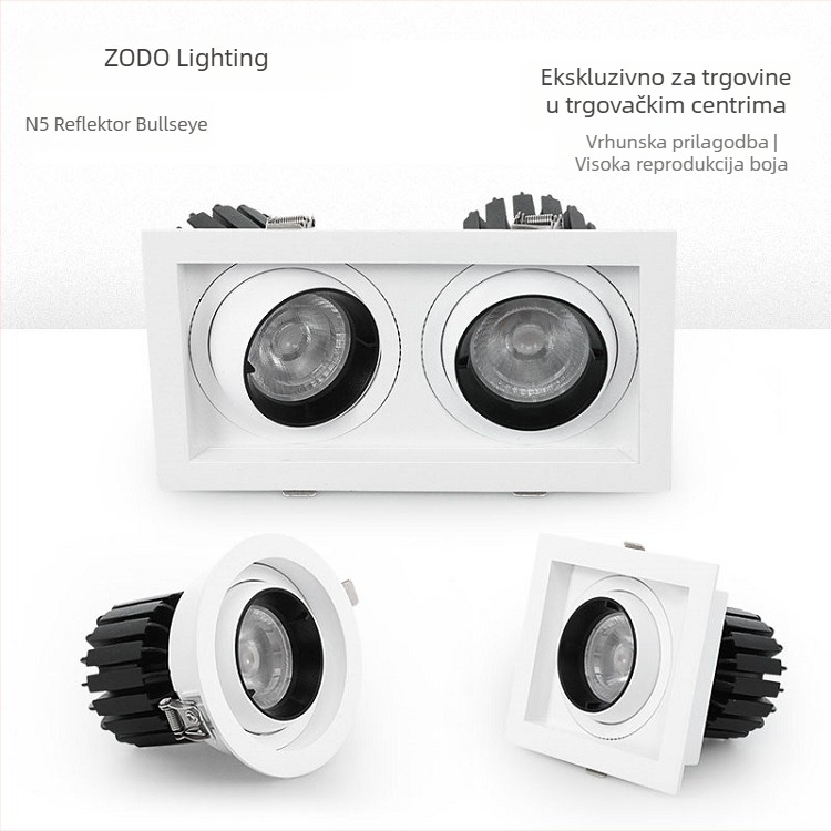 LED spot svjetlo za plafon s rešetkom protiv odbljeska, 30W COB, rasvjeta za nakit i muzej