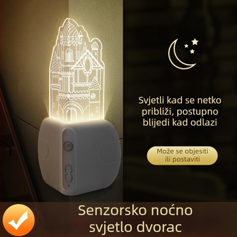 Dječja noćna lampa za kut s senzorom, akrilna kutna rasvjeta za spavaću sobu, dekorativna magnetsko pričvršćivanje