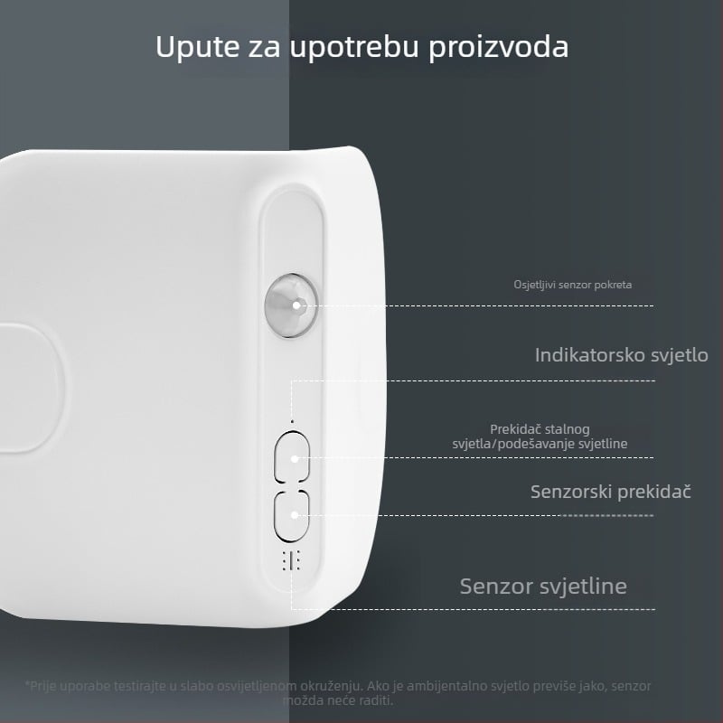 Dječja noćna lampa za kut s senzorom, akrilna kutna rasvjeta za spavaću sobu, dekorativna magnetsko pričvršćivanje