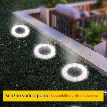 12 LED solarna ukopana svjetiljka za travu, dvorište i vrt, pejzažno osvjetljenje, IP65