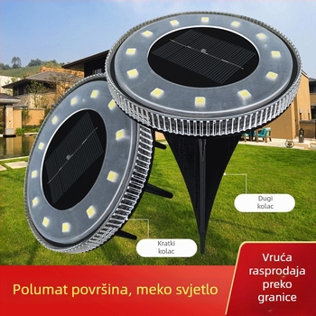12 LED solarna ukopana svjetiljka za travu, dvorište i vrt, pejzažno osvjetljenje, IP65