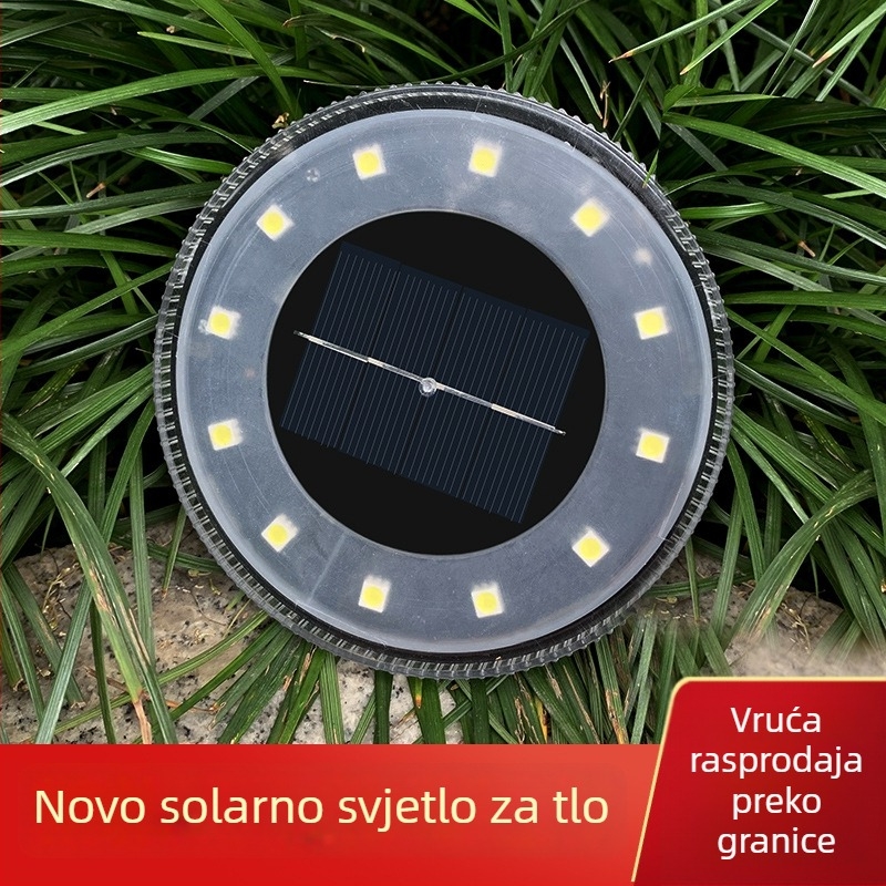 12 LED solarna ukopana svjetiljka za travu, dvorište i vrt, pejzažno osvjetljenje, IP65